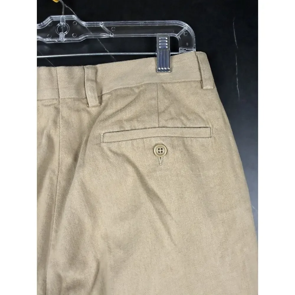 Banana Republic Pants Men’s 33x25 Tan Cotton Wool Blend Dress Trousers Wide Leg